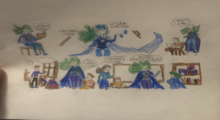 Drawing of superhero